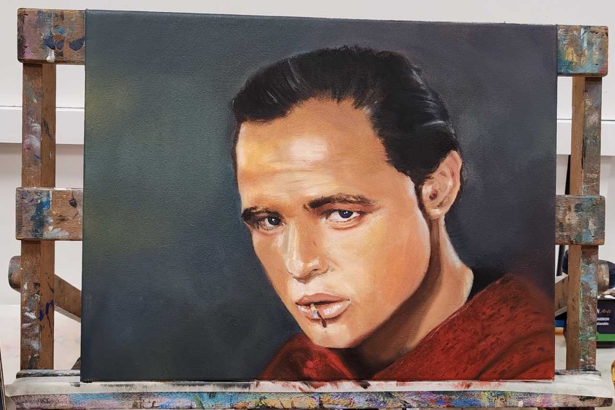 Retrato de Marlon Brando. / Obra: Verónica Otxandio (Verotxan)