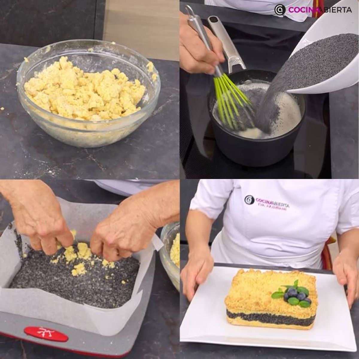 crumble de semillas de amapola receta pasos