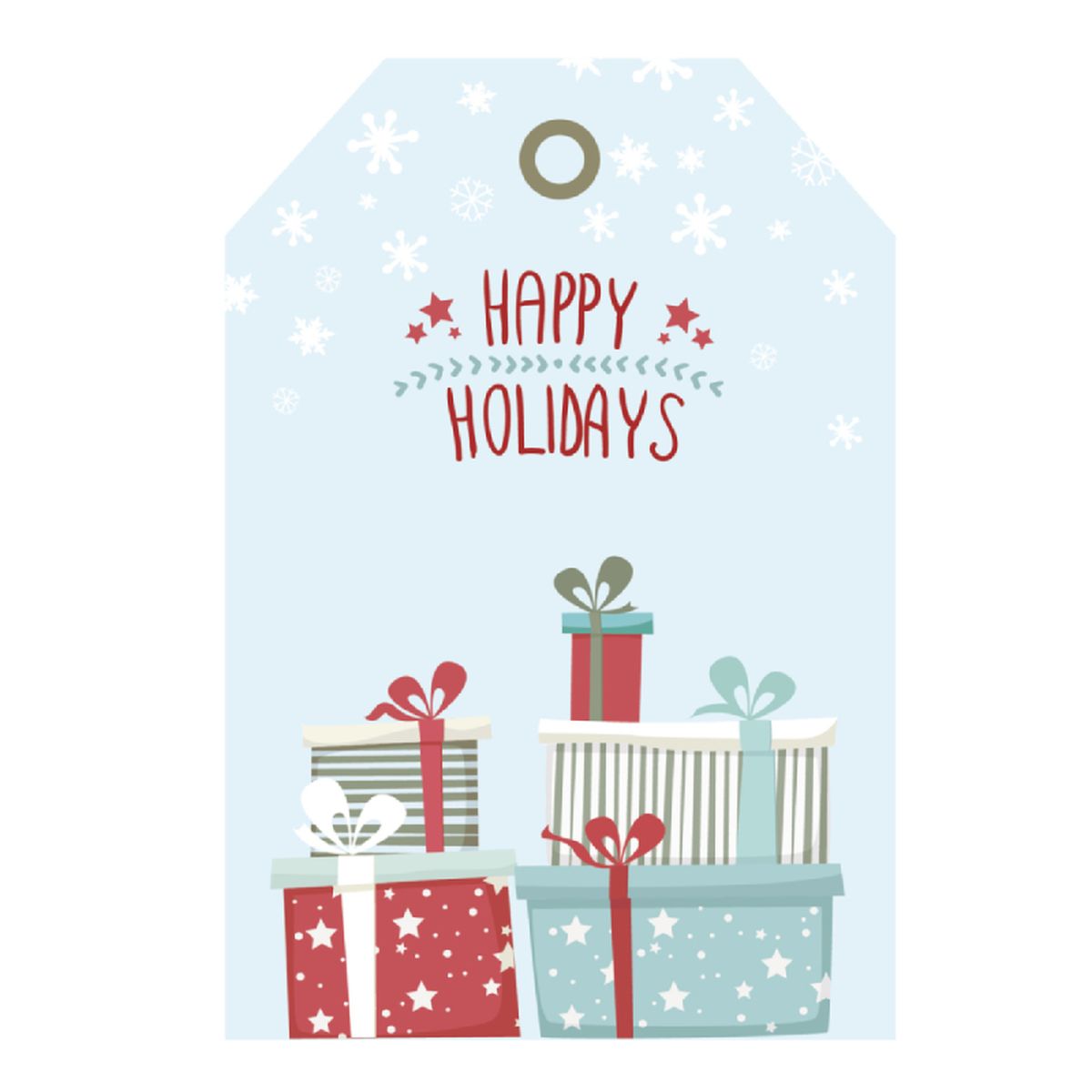 Etiqueta navideña elegante azul.