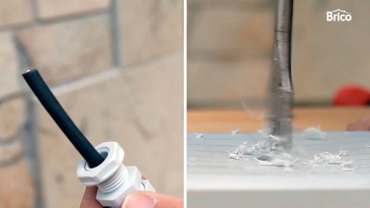 Hacer el agujero en la caja donde quieres colocar el prensaestopas