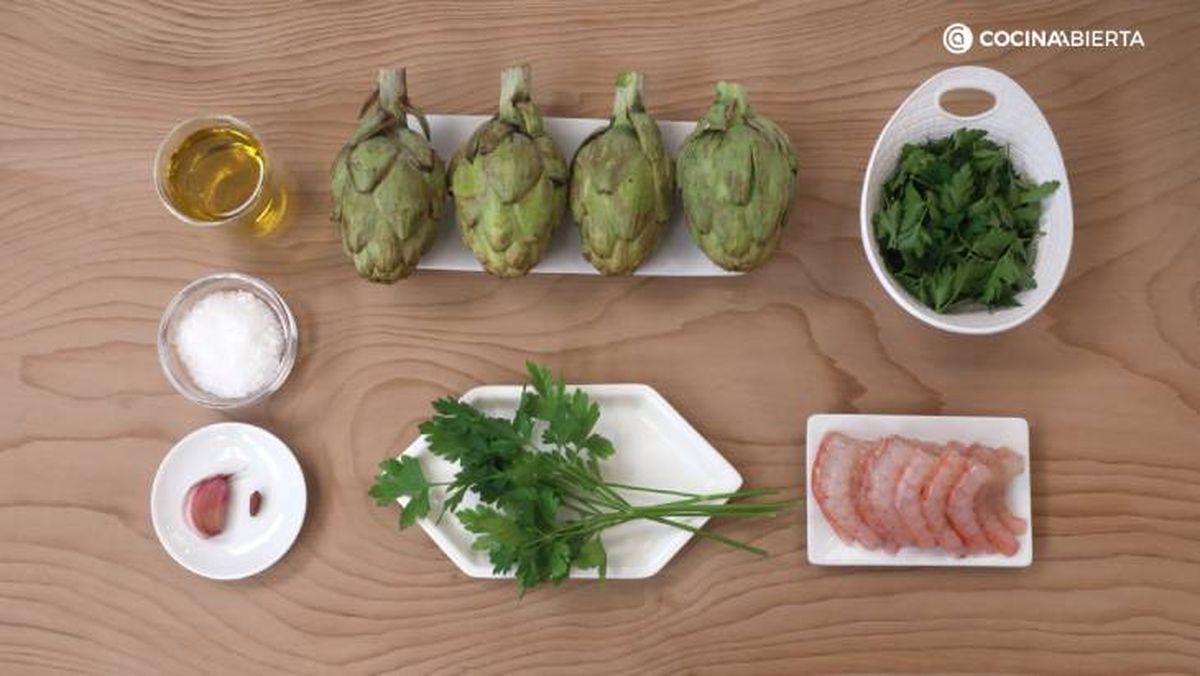 alcachofas plancha ingredientes