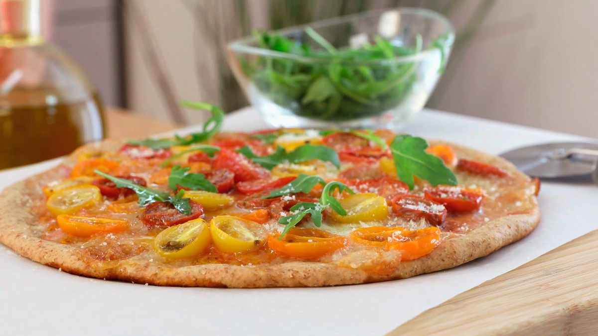 Receta de pizza integral vegetariana   paso 7