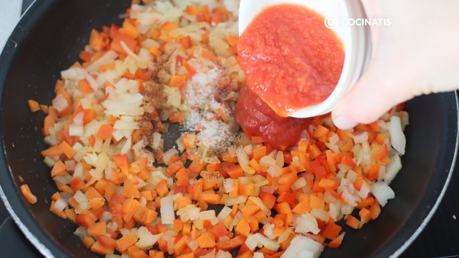 Tomate y especias para el sofrito de verduras Tomate y especias para el sofrito de verduras