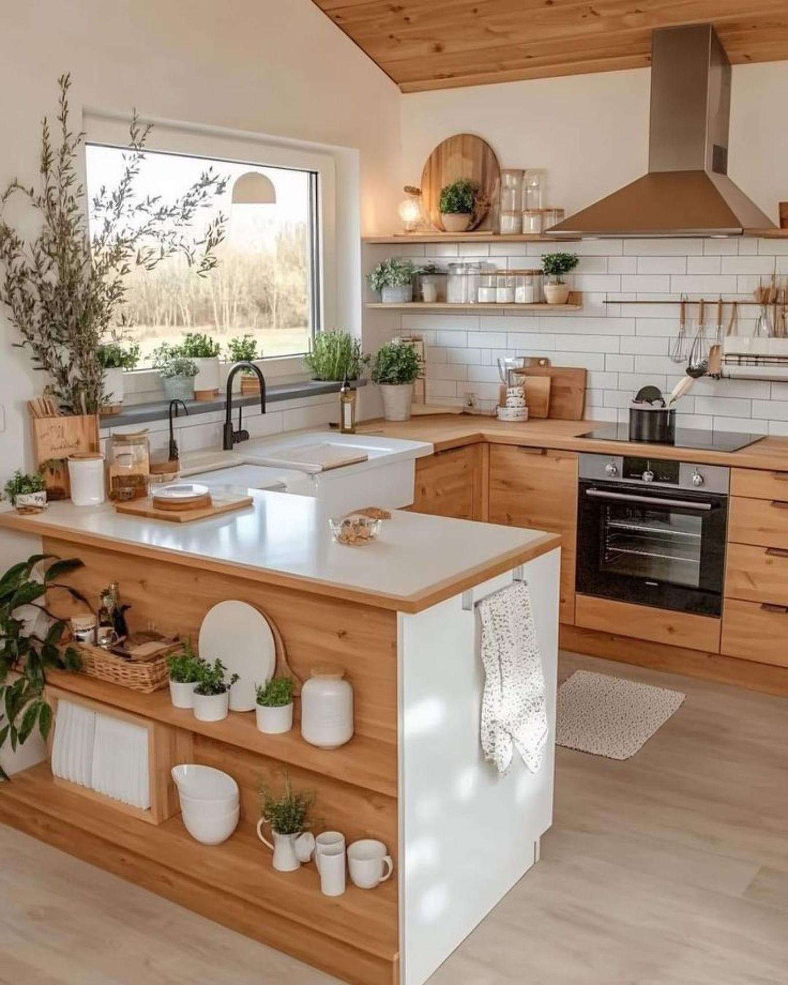 Cocina con península con almacenamiento inteligente. Cocina con península con almacenamiento inteligente.