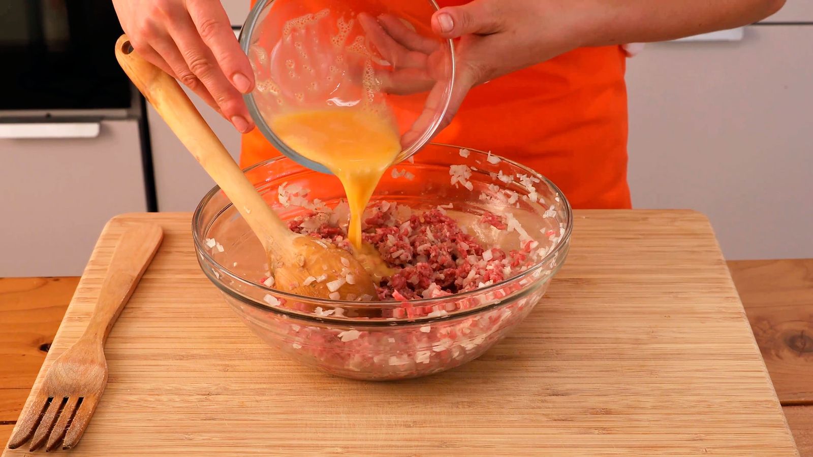 Receta de filetes rusos o hamburguesas de carne picada de vacuno paso 3 Receta de filetes rusos o hamburguesas de carne picada de vacuno paso 3