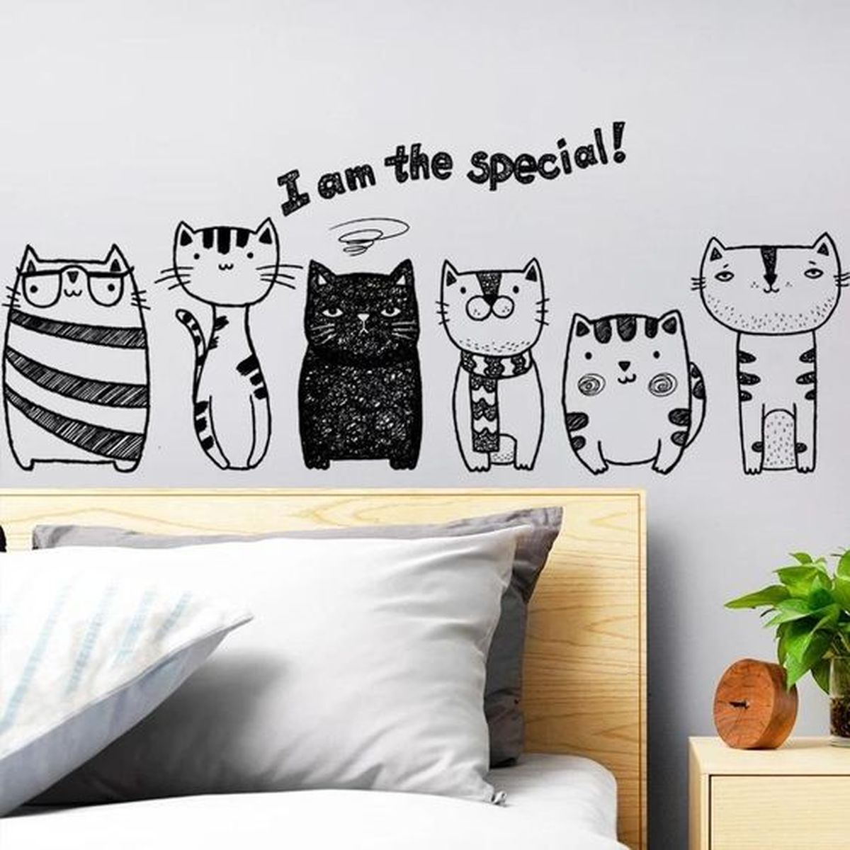 pared personalizada vinilo gatos 1