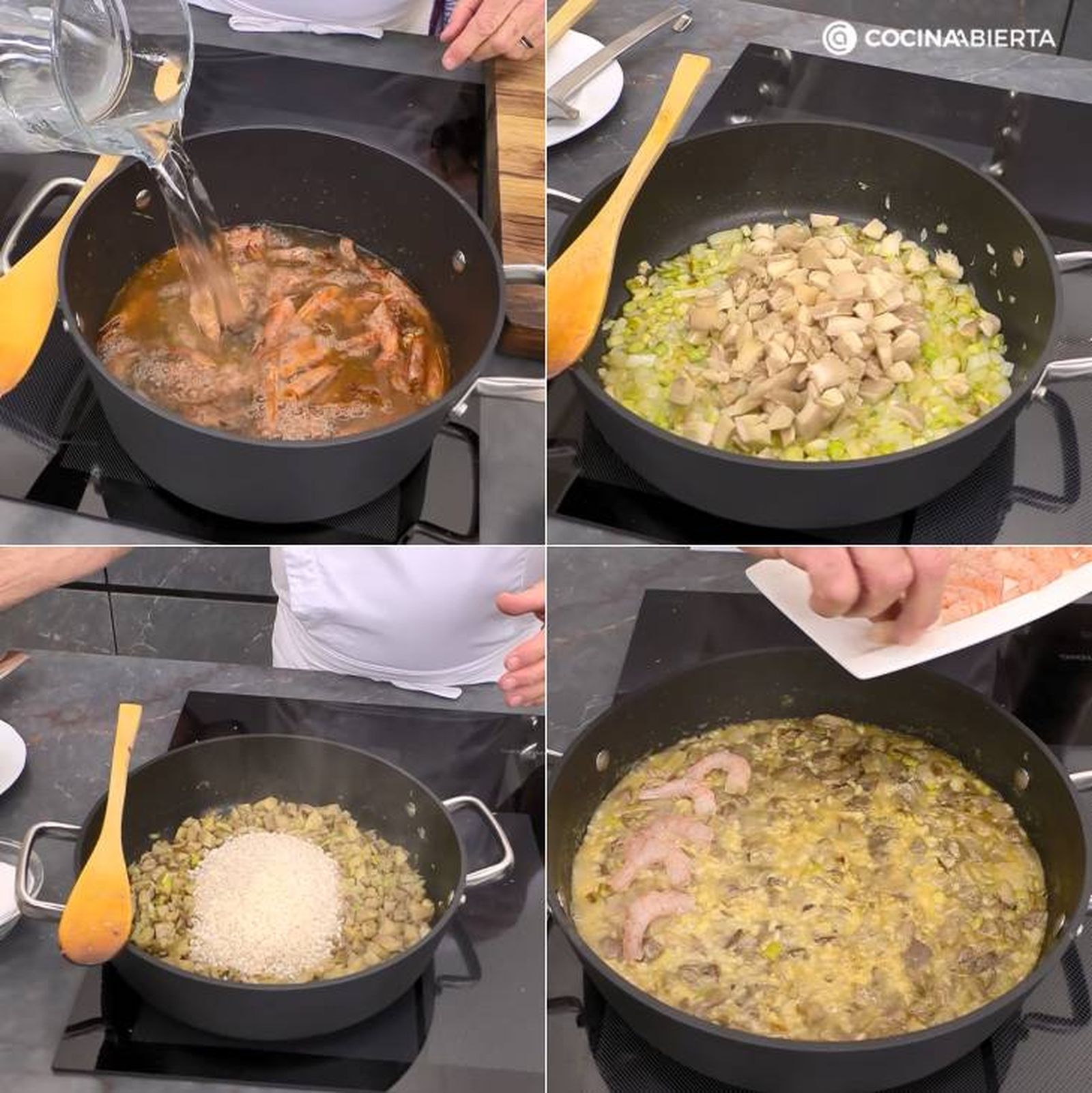 arroz setas gambas pasos arroz setas gambas pasos
