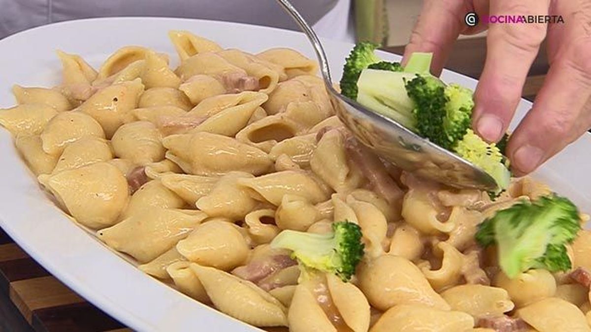 receta conchas pasta brocoli salsa aurora ka paso 7