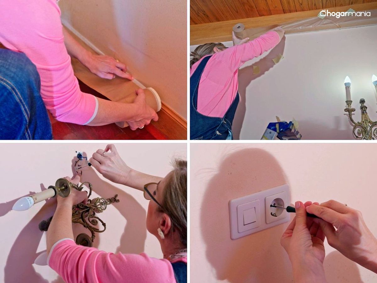 Proteger y retirar los elementos decorativos antes de comenzar a pintar