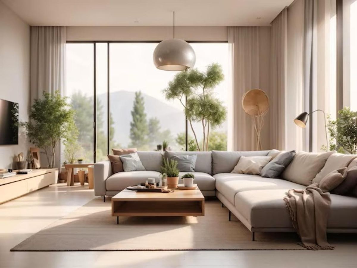 Salón con mucha iluminación natural.