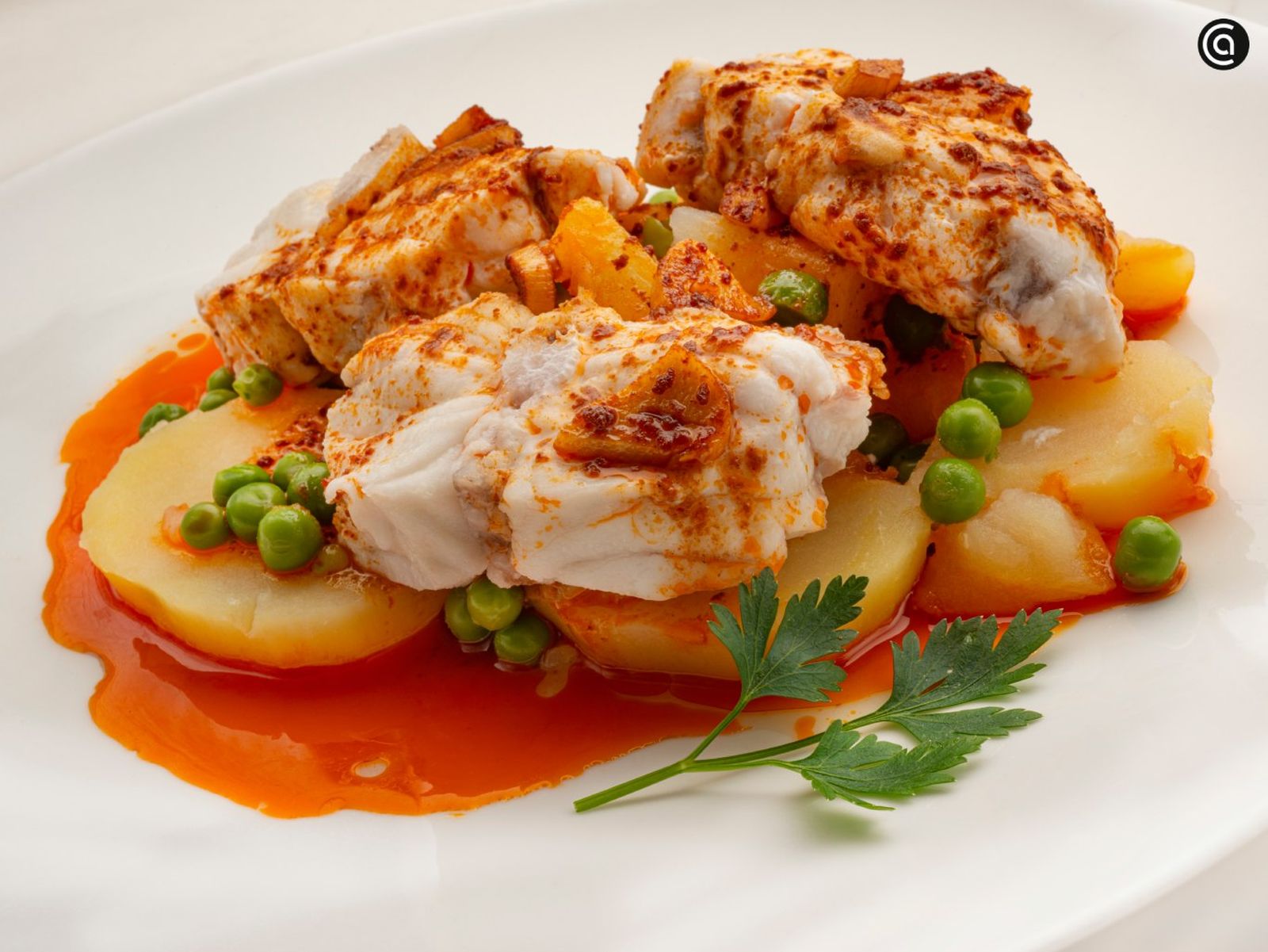 Rape a la gallega con guisantes, receta de Karlos Arguiñano