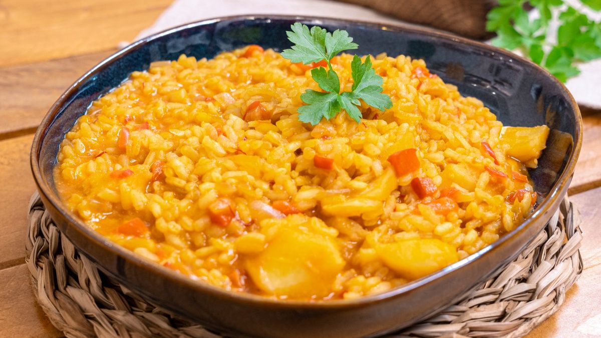 Arroz caldoso con bacalao