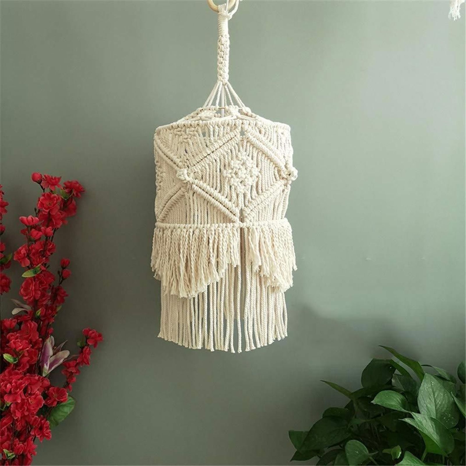 lampara macrame cilindrica