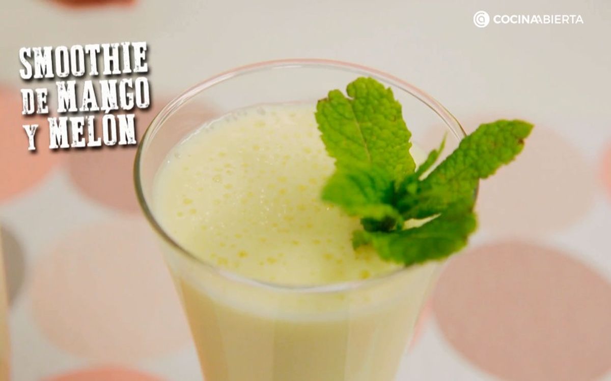 Un smoothie de melón y mango, un postre muy rápido de hacer