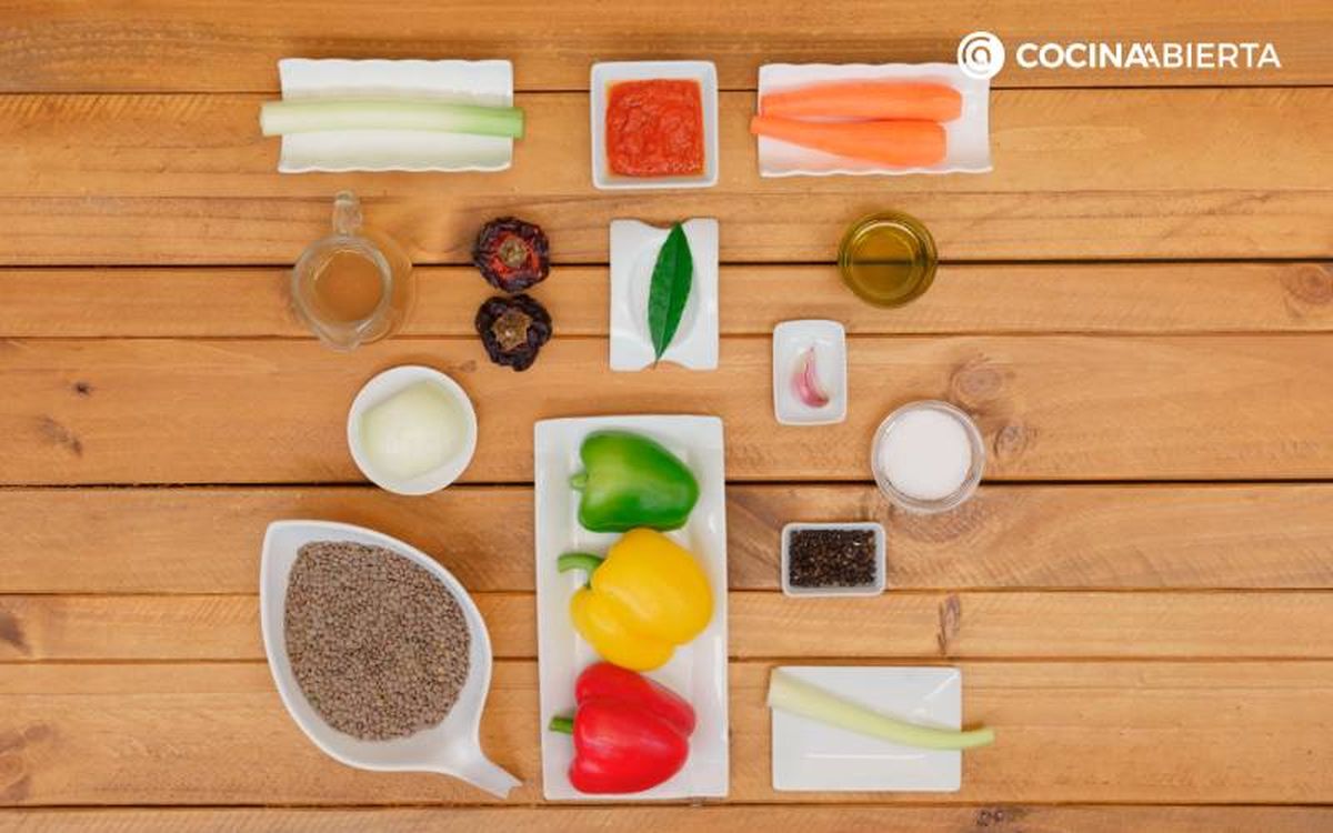 Ingredientes de la receta de lentejas estofadas