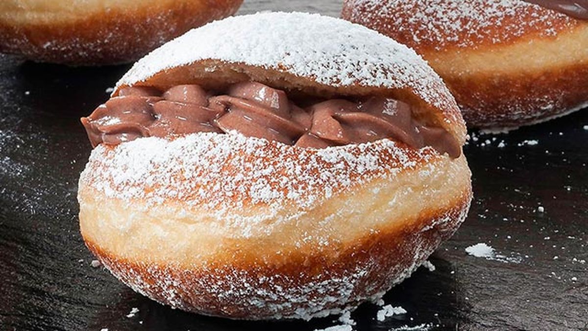 berlinas bombas rellenas de crema chocolate