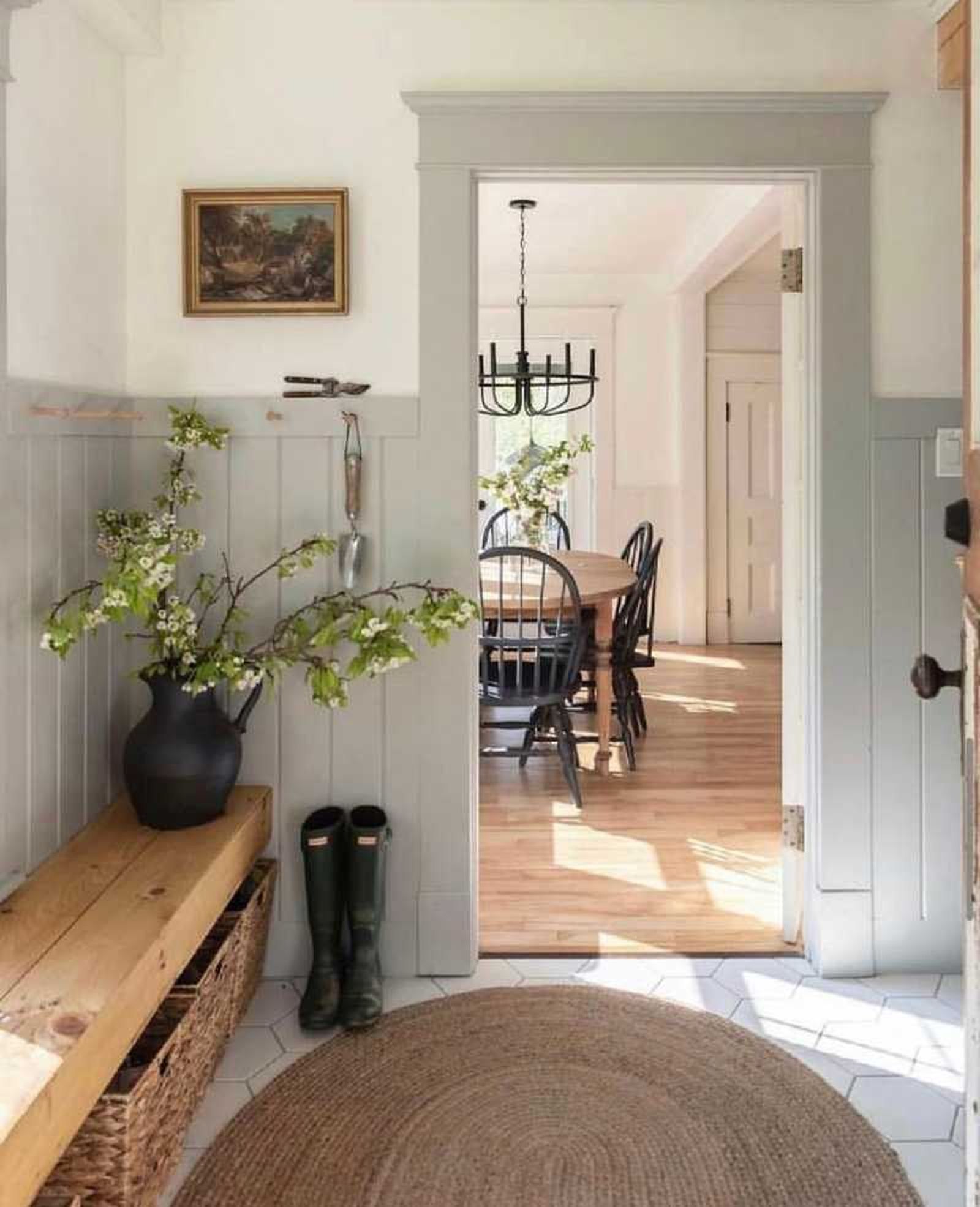 Recibidor con decoración natural. Recibidor con decoración natural.