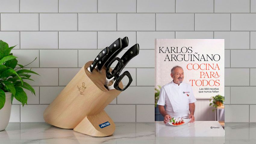 pack exclusivo karlos arguinano libro firmado cuchillos