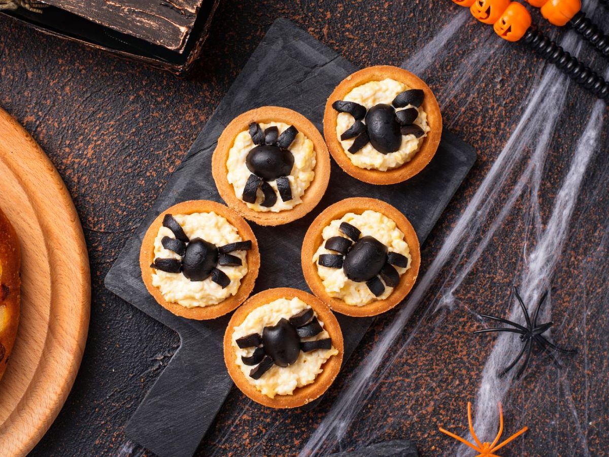 Tartaletas de Halloween con arañas