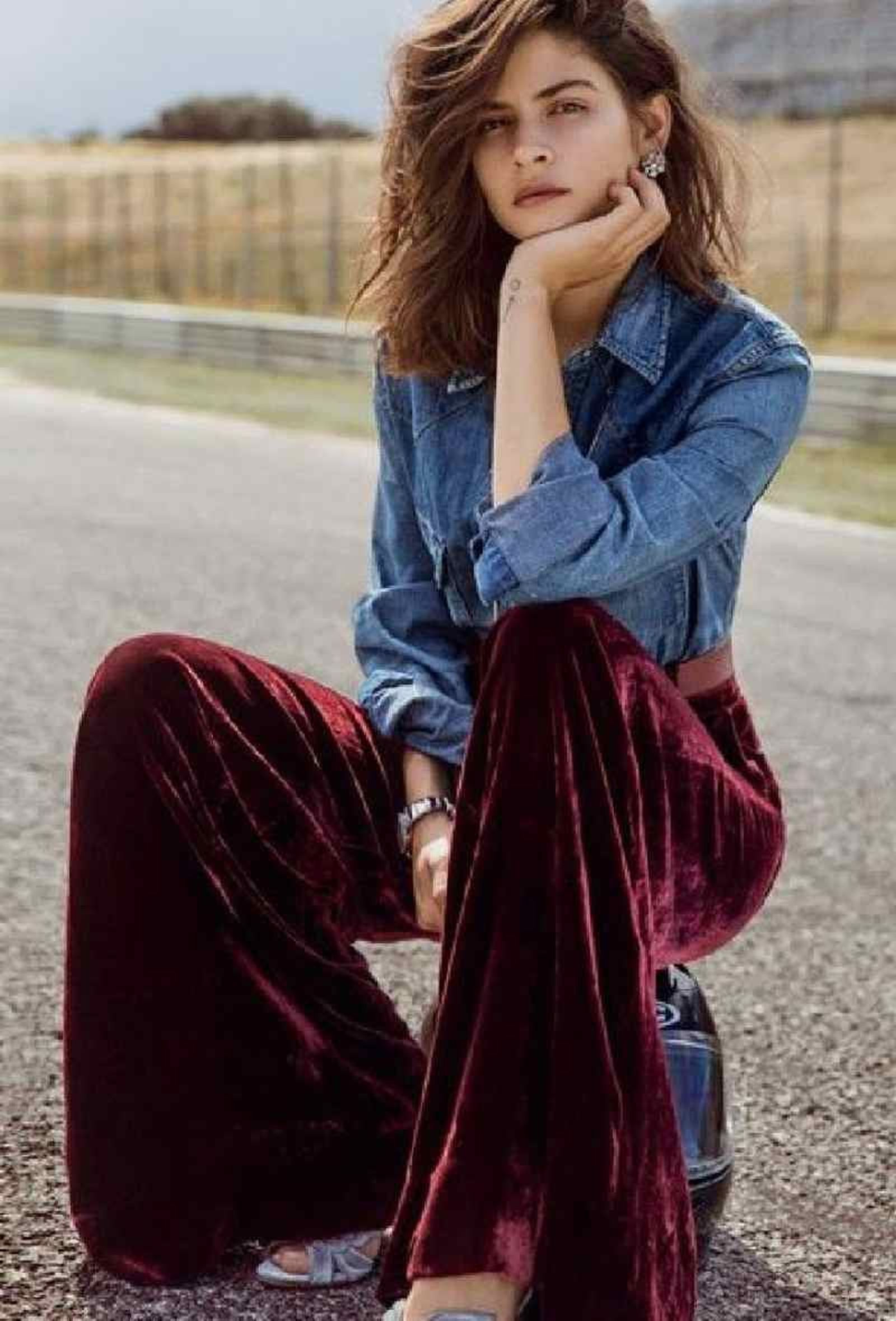Pantalón de terciopelo elástico Pantalón de terciopelo elástico