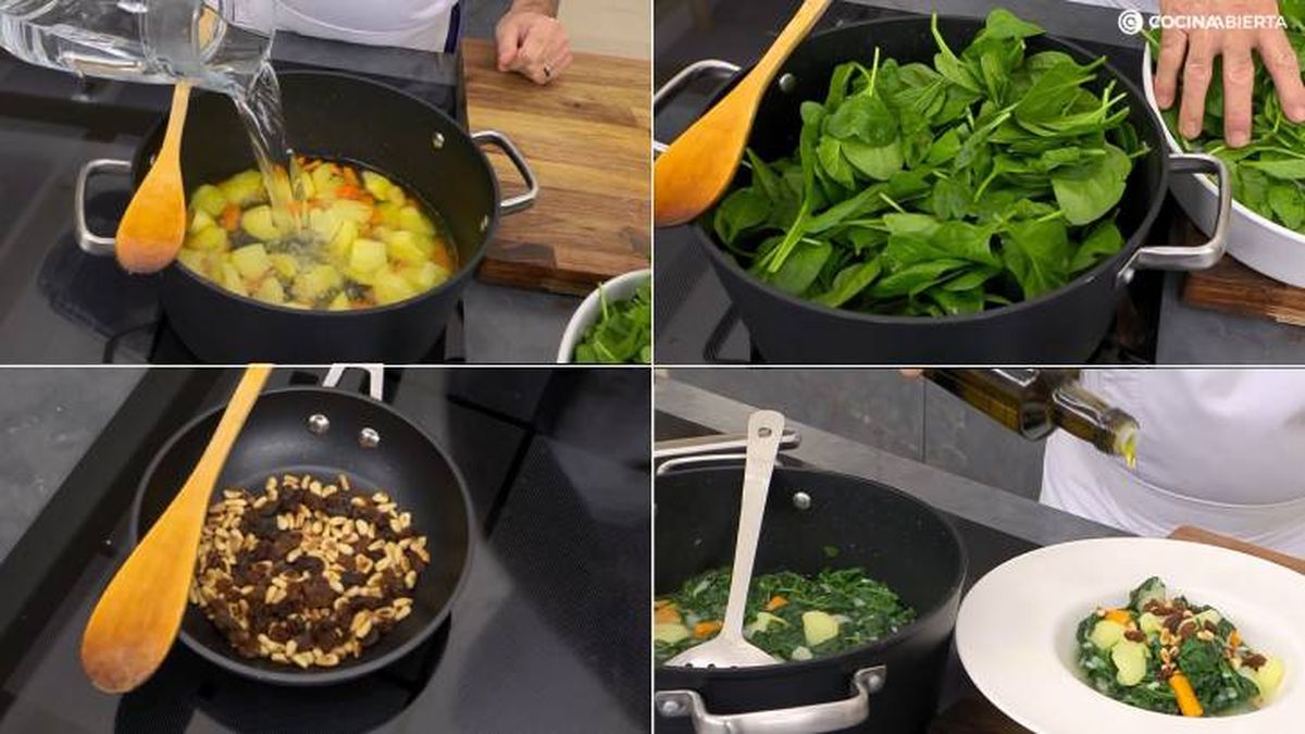 espinacas con patatas receta arguinano karl7243 pasos