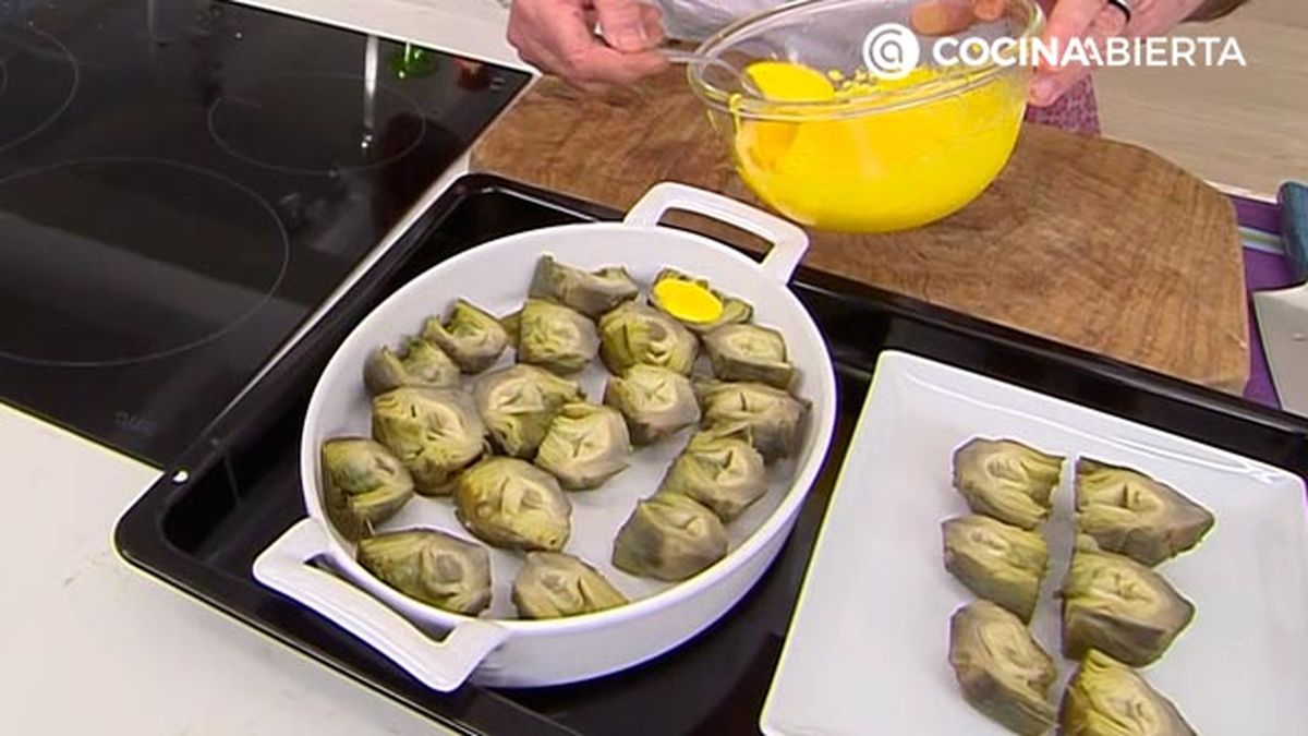 alcachofas con salsa holandesa gratinadas al horno receta karlos arguinano karl67450321 paso4