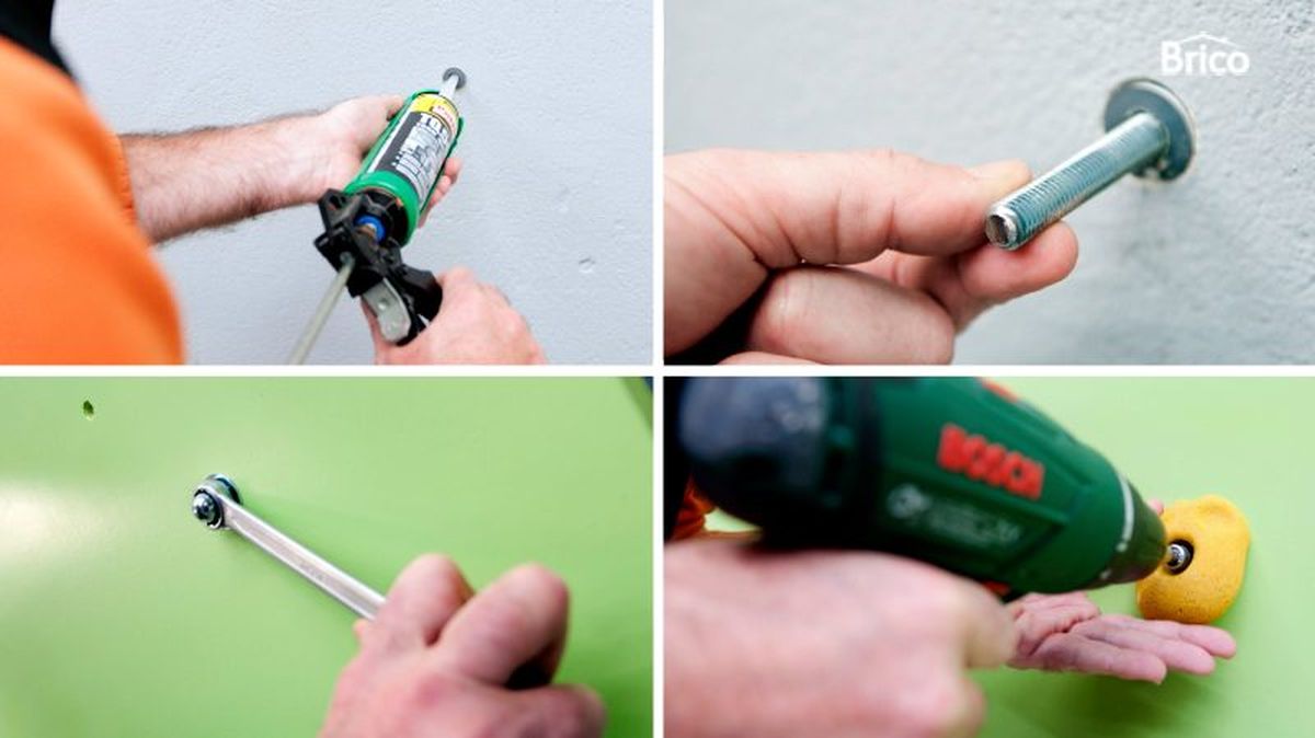 Fijar el panel a la pared y colocar las presas