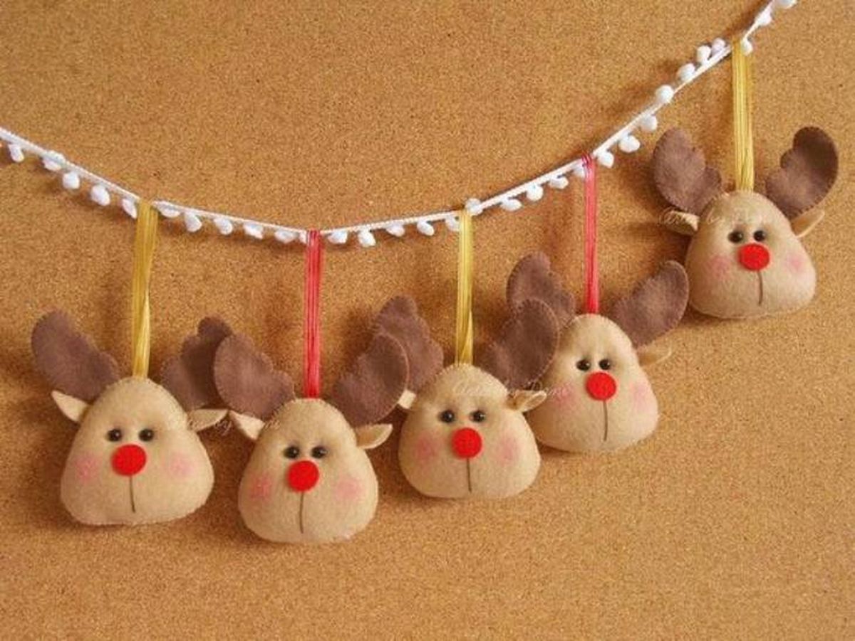 adorno navidad fieltro guirnalda pinterest