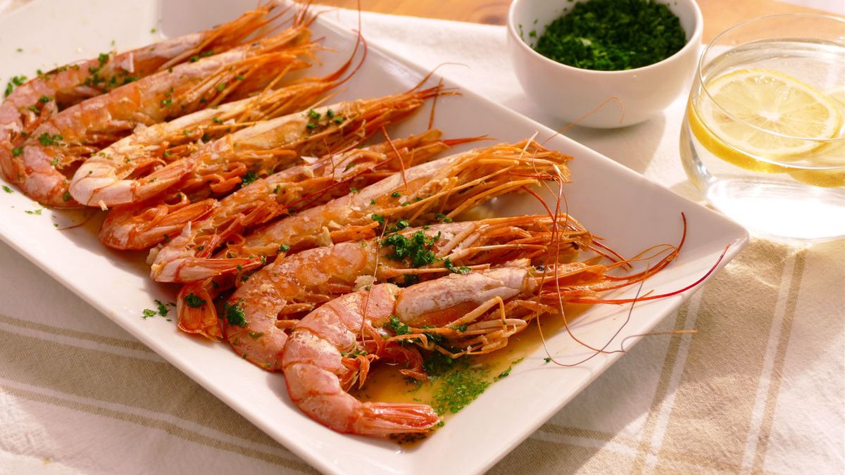Langostinos al horno con ajo y limón
