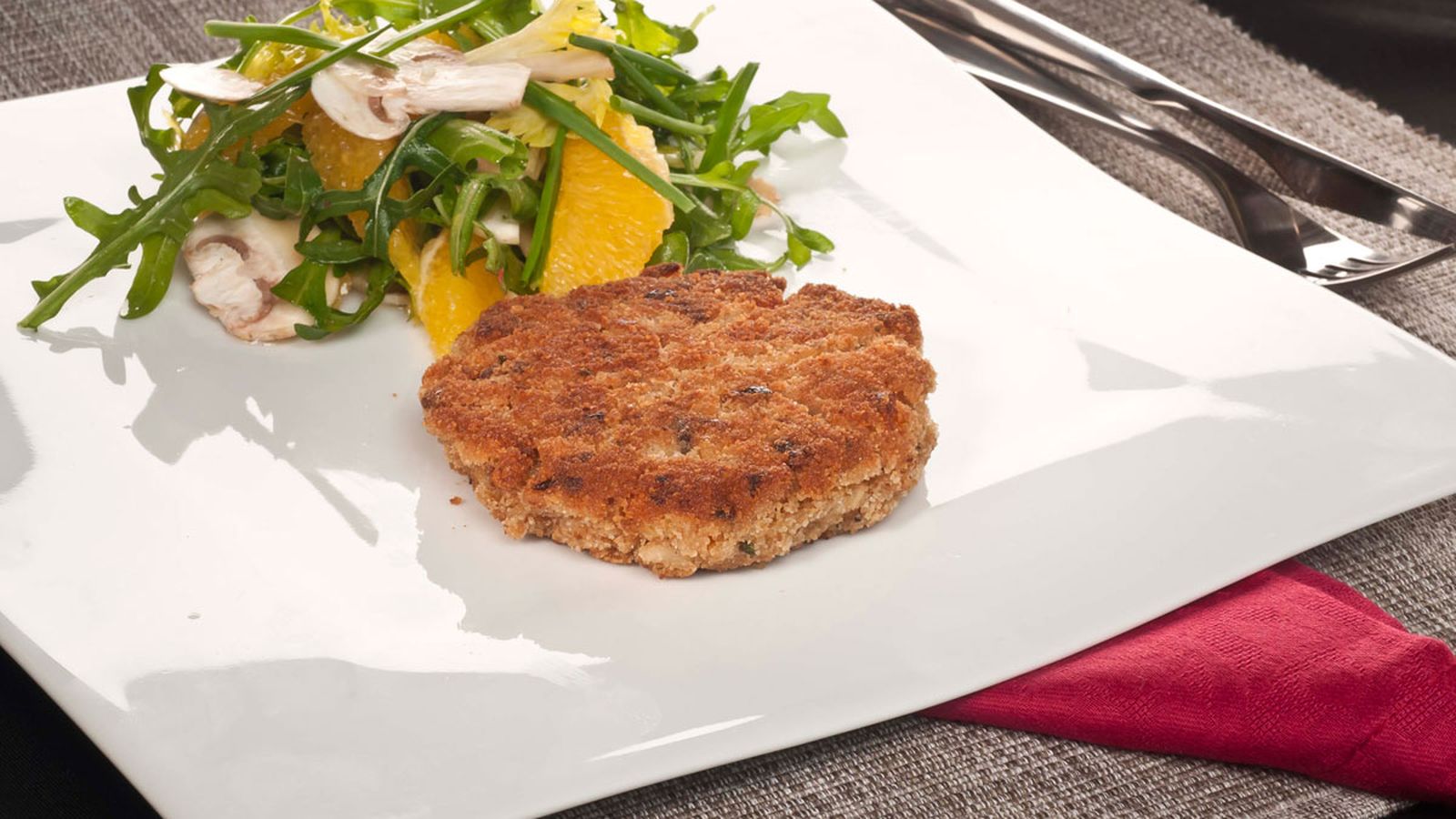 Hamburguesa de avena con champiñones 