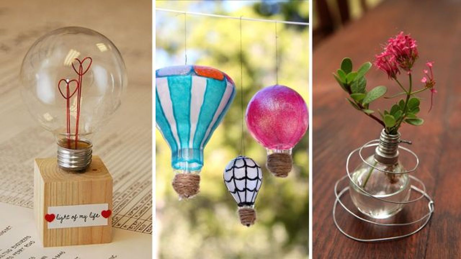 ideas reutilizar bombillas decoracion