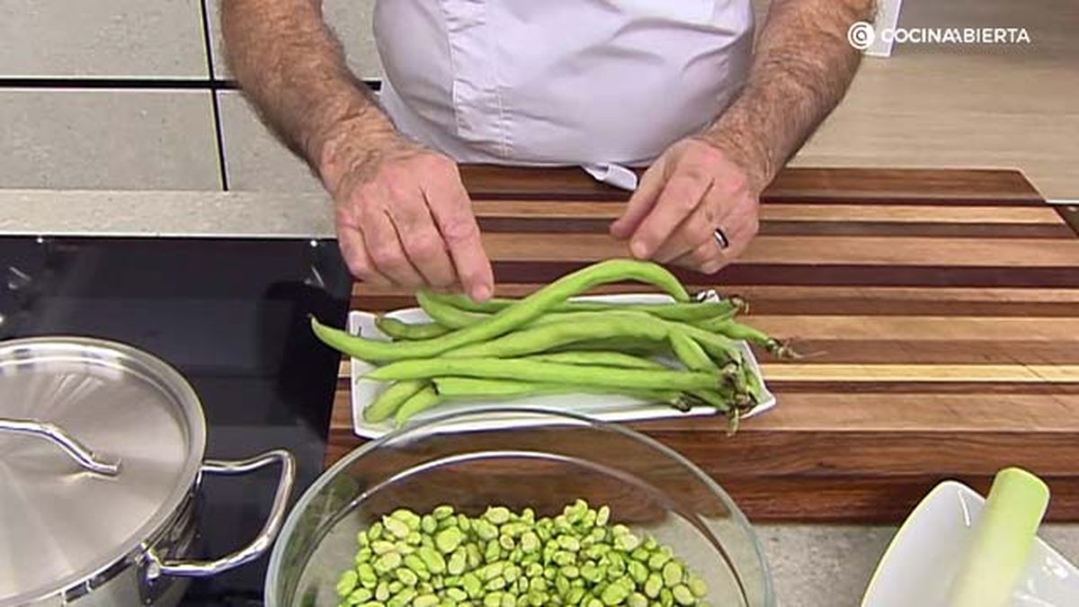 receta habitas salteadas crema patata ka paso desgranar vaina