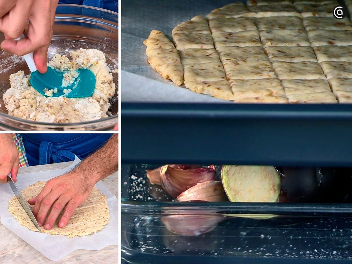 Preparar los crackers de nueces para acompañar el hummus