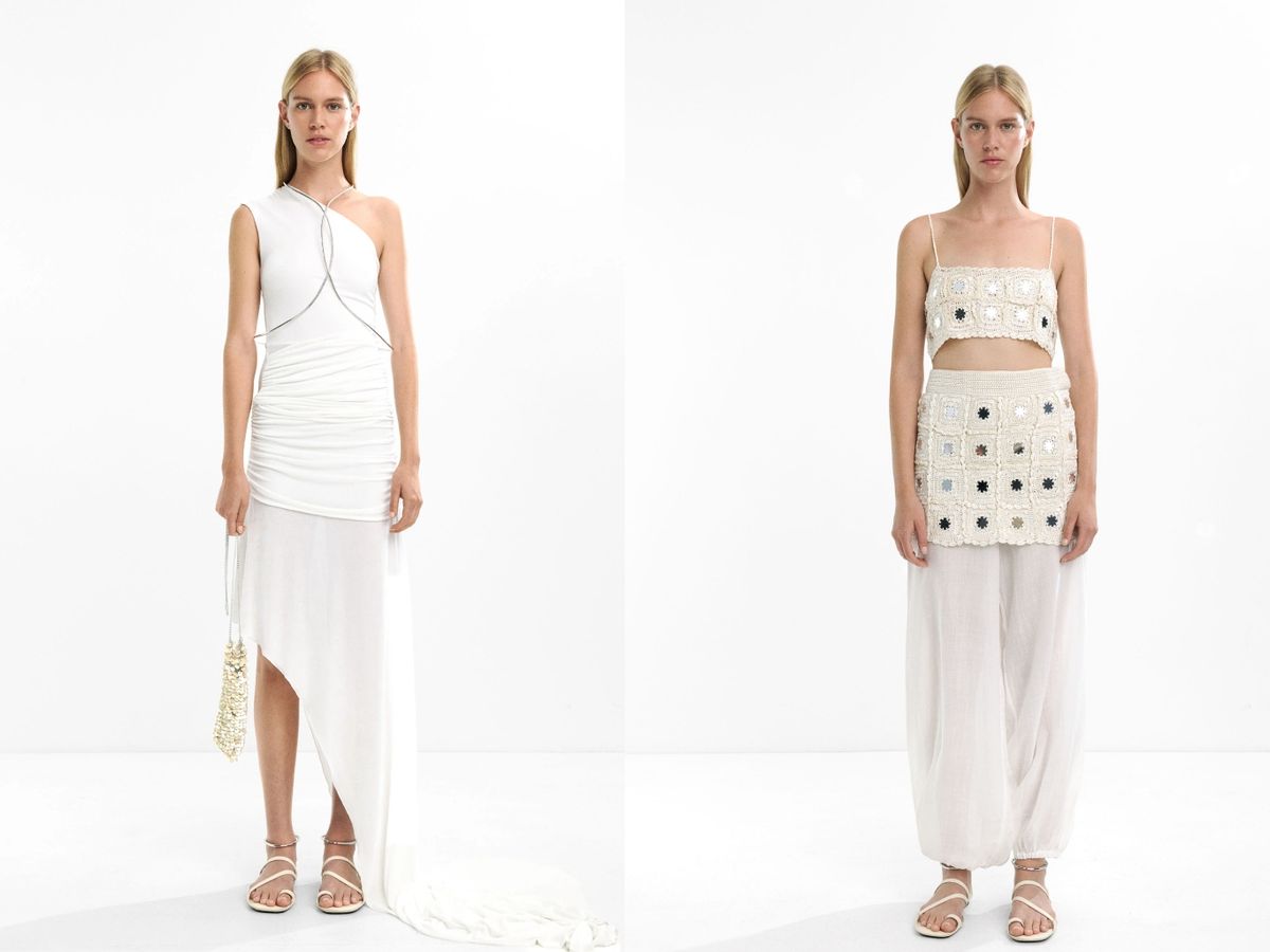 Vestido transformable y conjunto con detalle de espejos y pantalón transparente / Fotos: Parfois