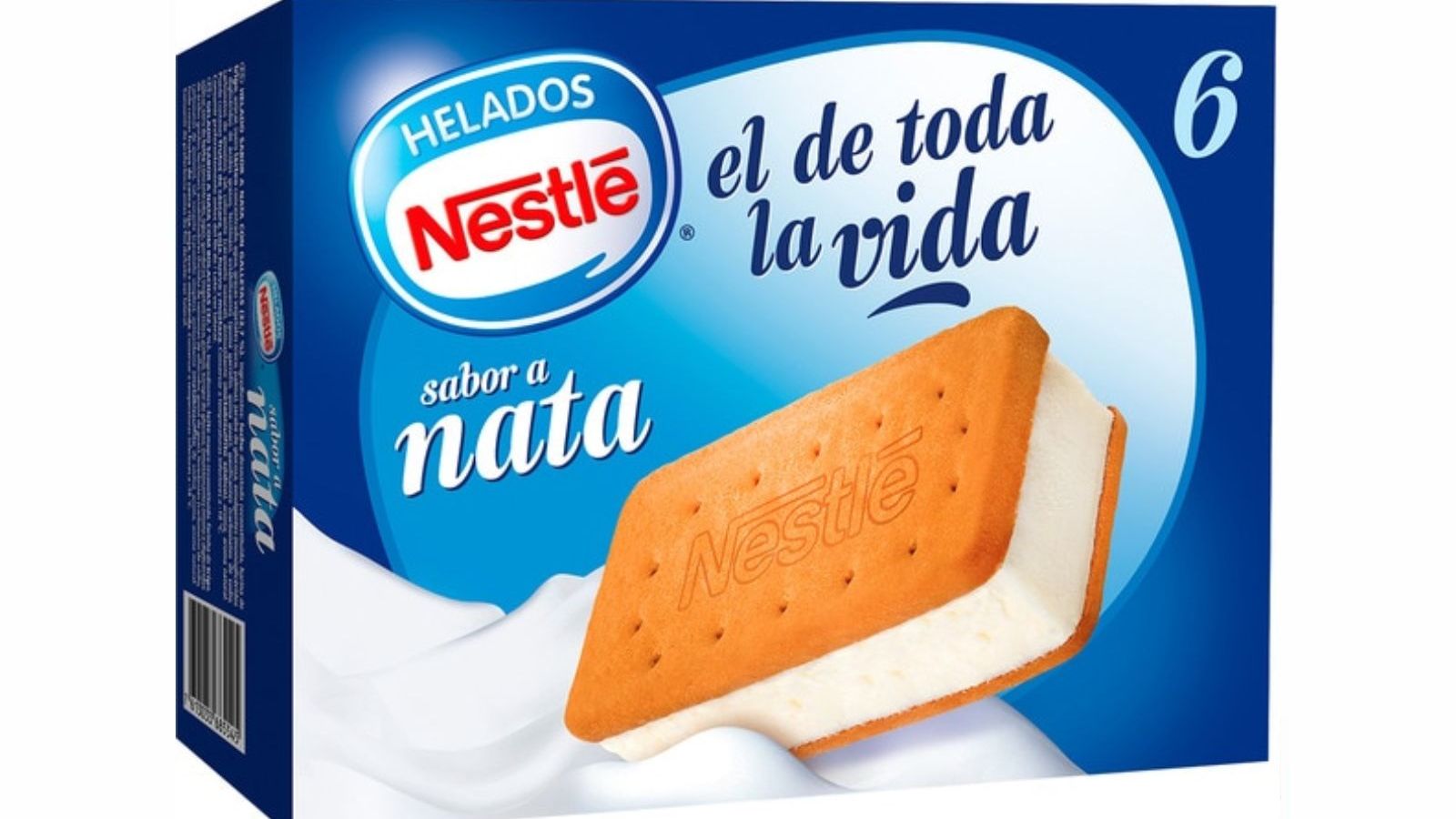 Helado de sándwich de nata y galleta de Nestlé