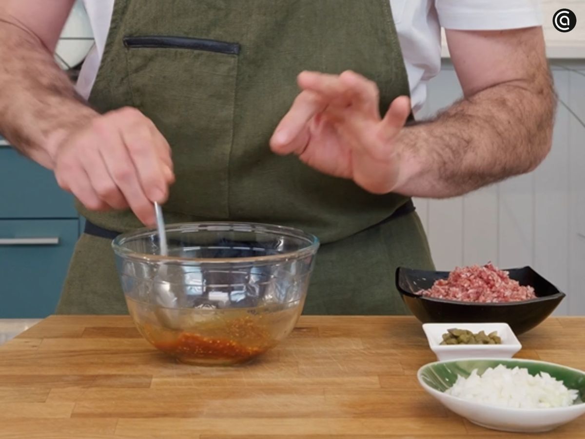 Tartar de fuet - paso 1