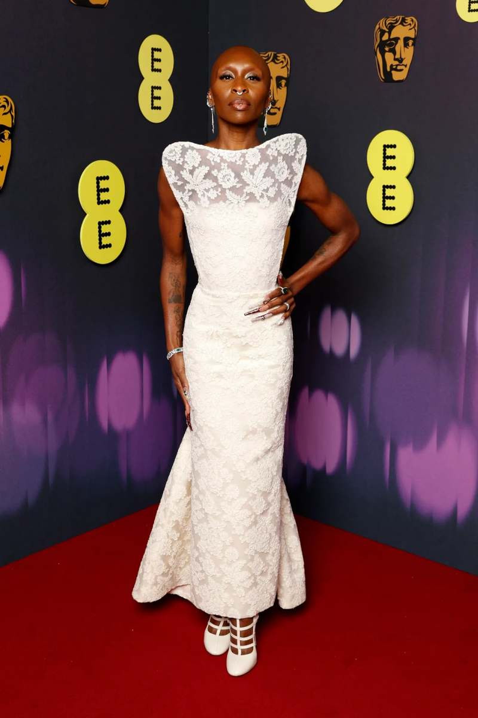 Cynthia Erivo en la alfombra roja de los Premios Bafta 2025