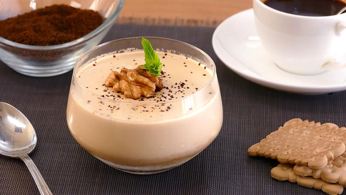 Flan de café con base de galletas 