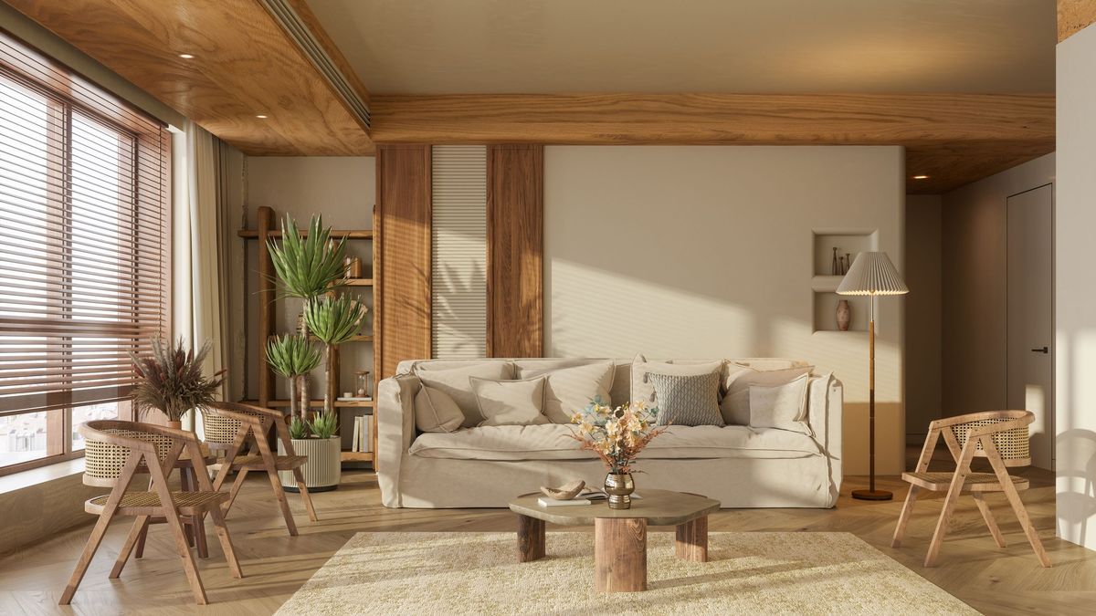 Los elementos naturales atemporales incluyen la madera, el ratán o el bambú