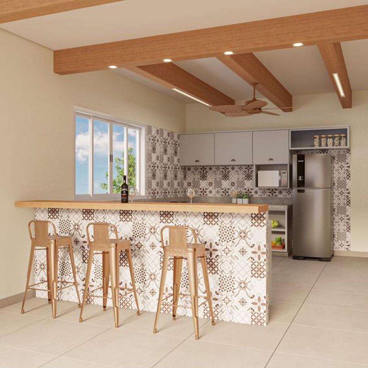 barra cocina vintage baldosas hidráulicas pinterest elis olliveira