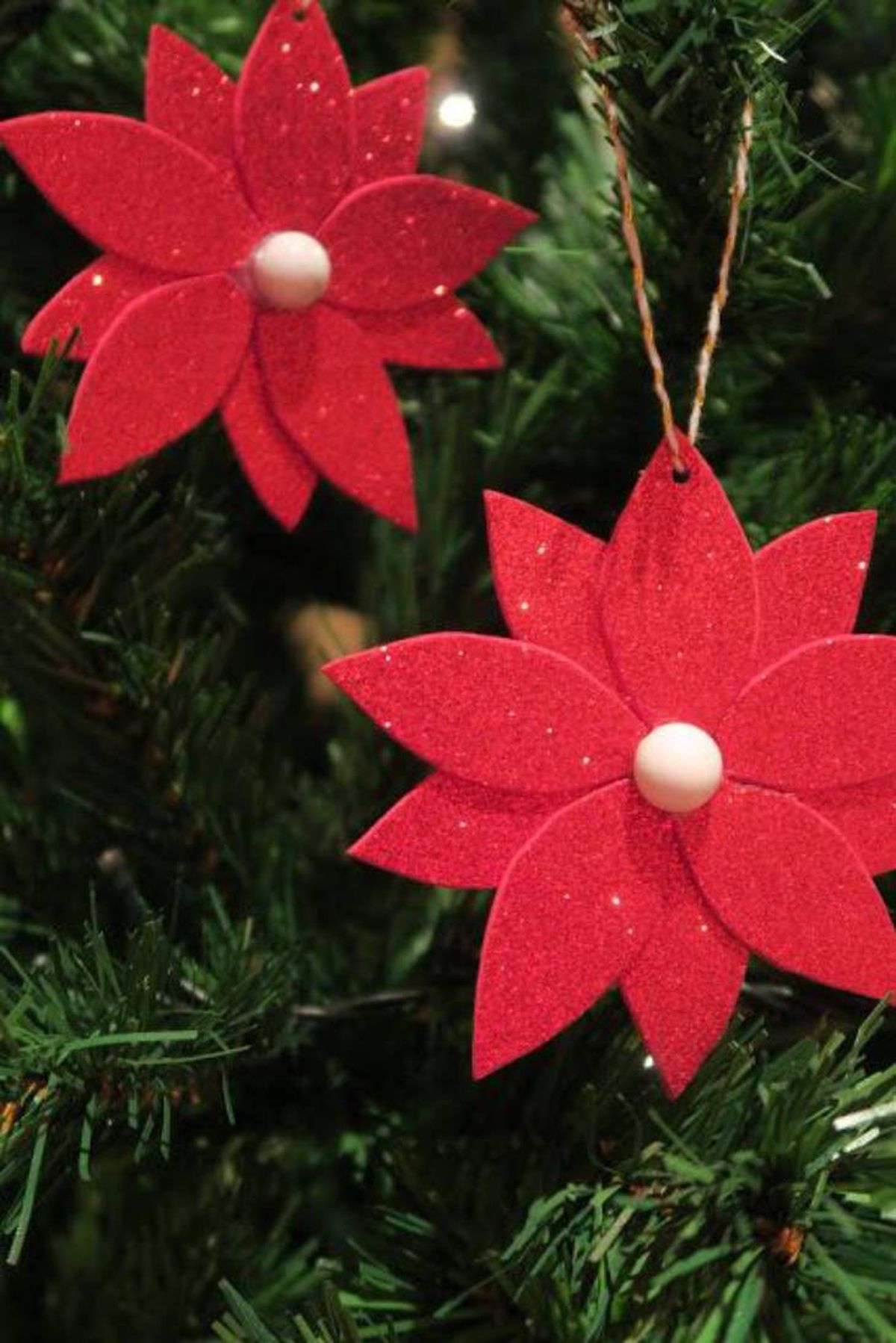 Adorno navideño de flor de goma eva