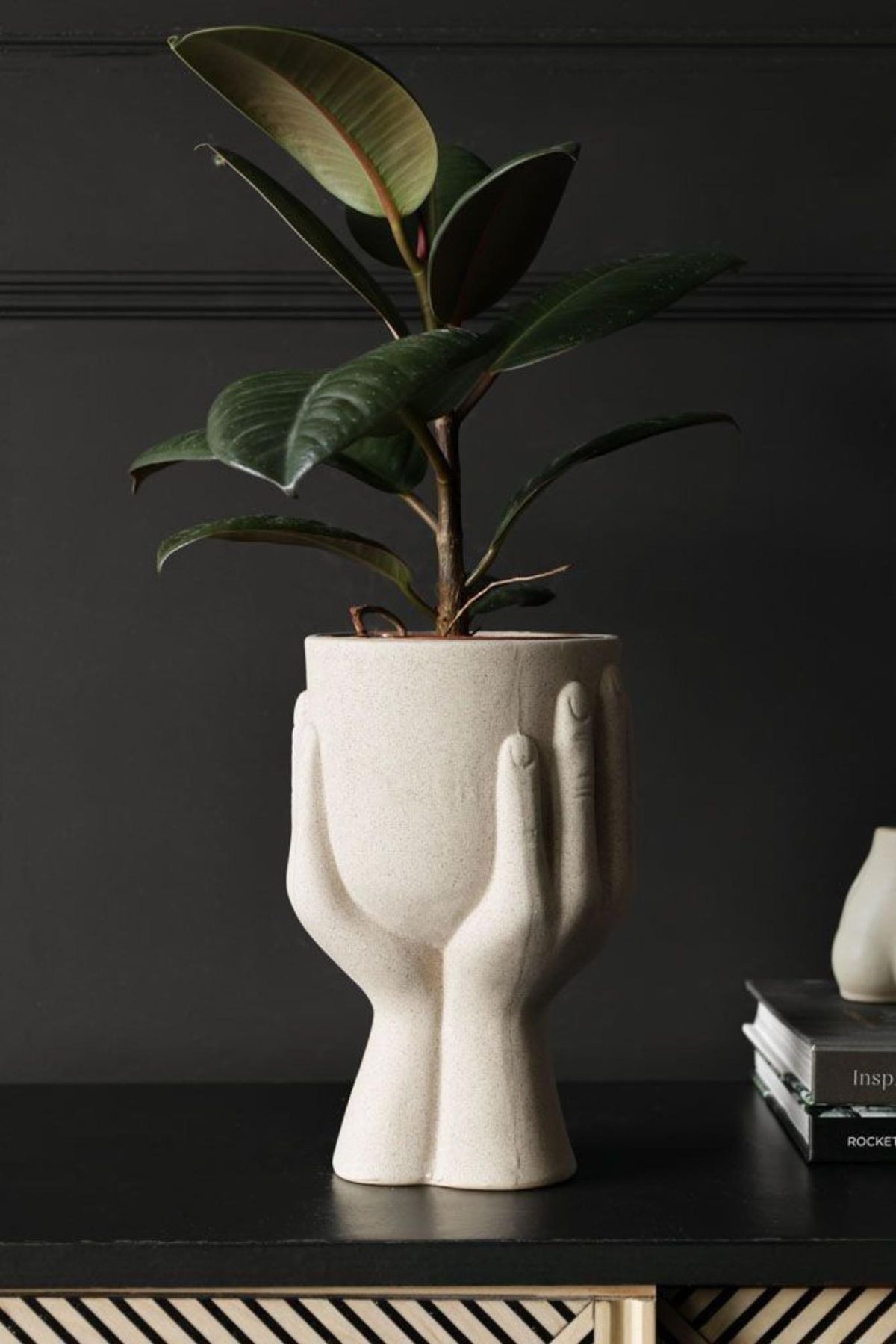 Maceta con forma de manos