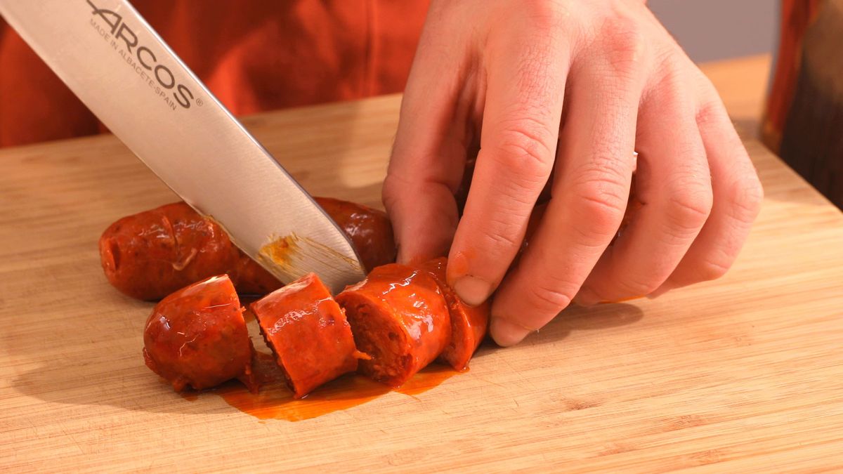 Receta chorizos a la sidra  paso 2