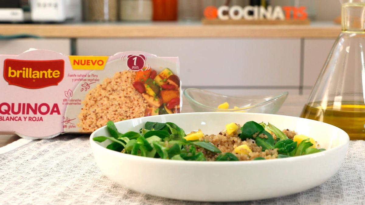 Receta de ensalada de quinoa con pollo y mango   paso 6