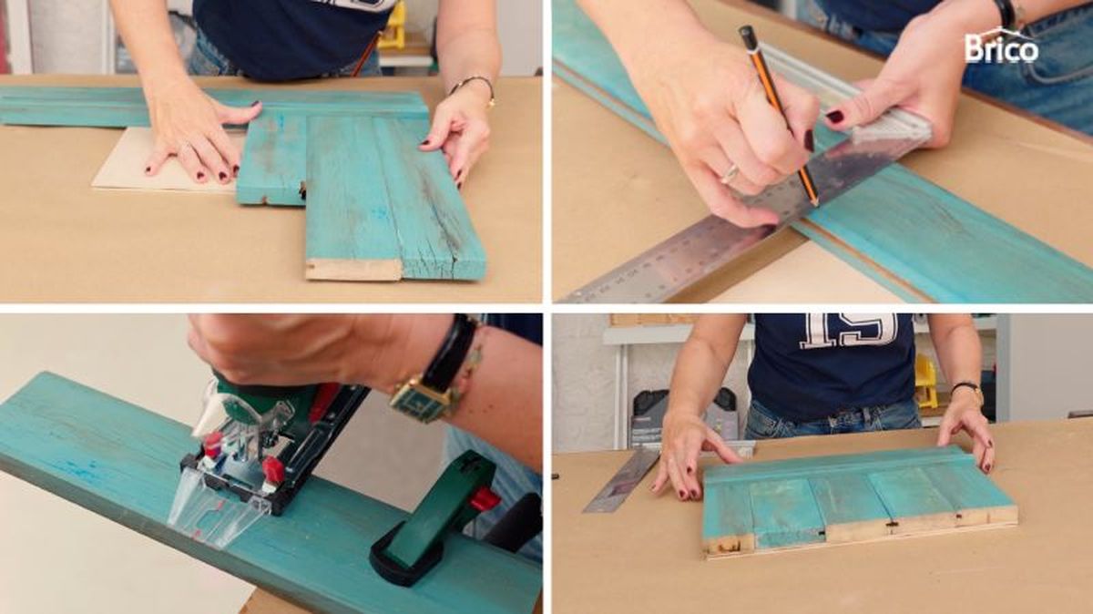 Cortar las piezas que formarán el colgador de llaves