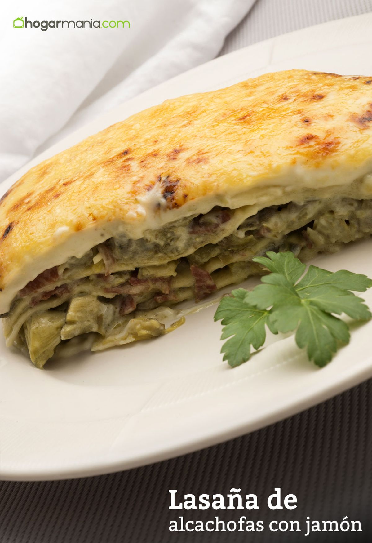 6149 1 Lasaña de alcachofas con jamon vertical xl