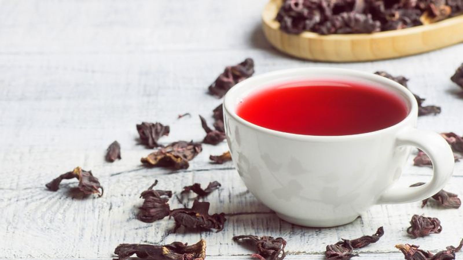 Taza de té de flor de Jamaica