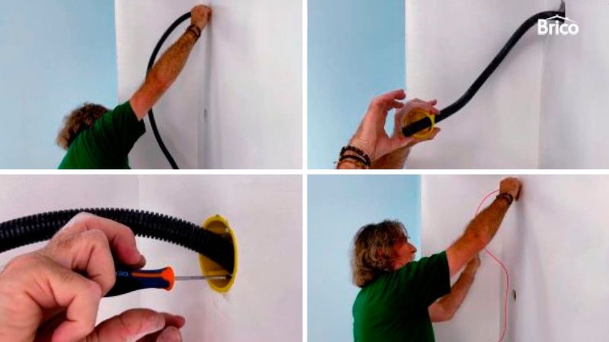 Pasar el tubo corrugado y el pasacables