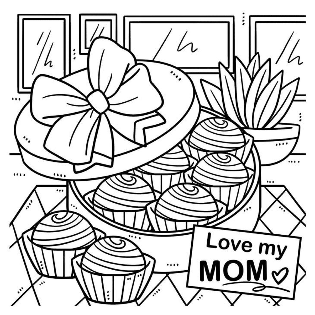 tarjeta dia madre colorear 2