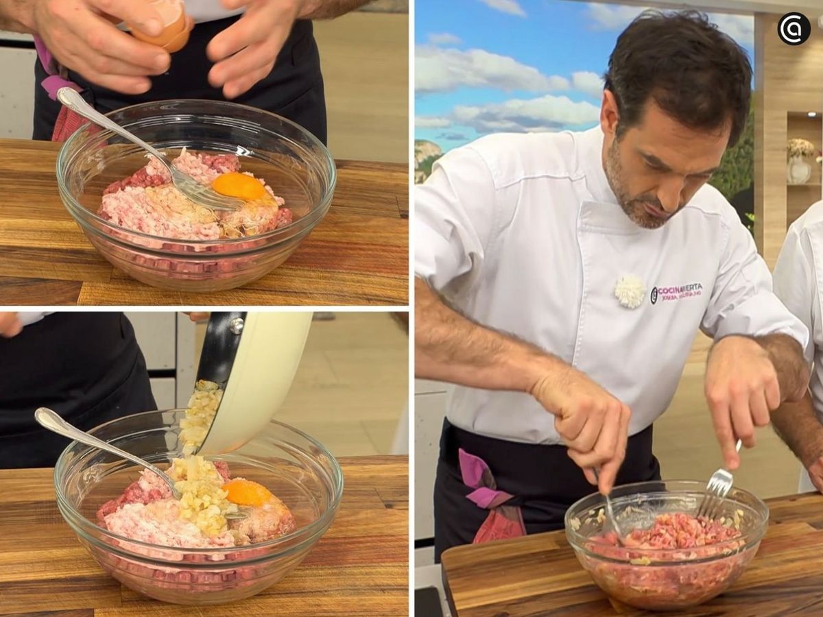 Mezcla los ingredientes para la masa de los polpette